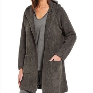 Barefoot Dreams Coastal Hooded Cardigan Cozychic lite gray